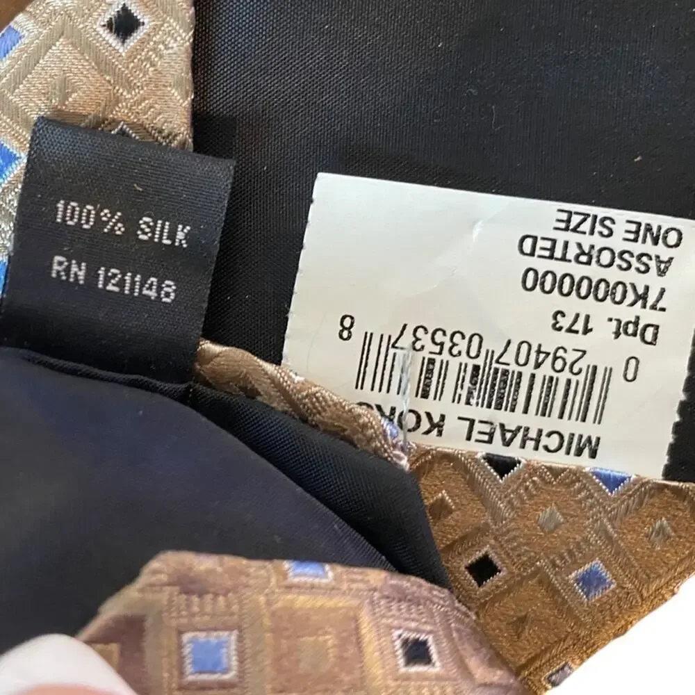 Michael Kors Gold Silk Tie Men's One Size